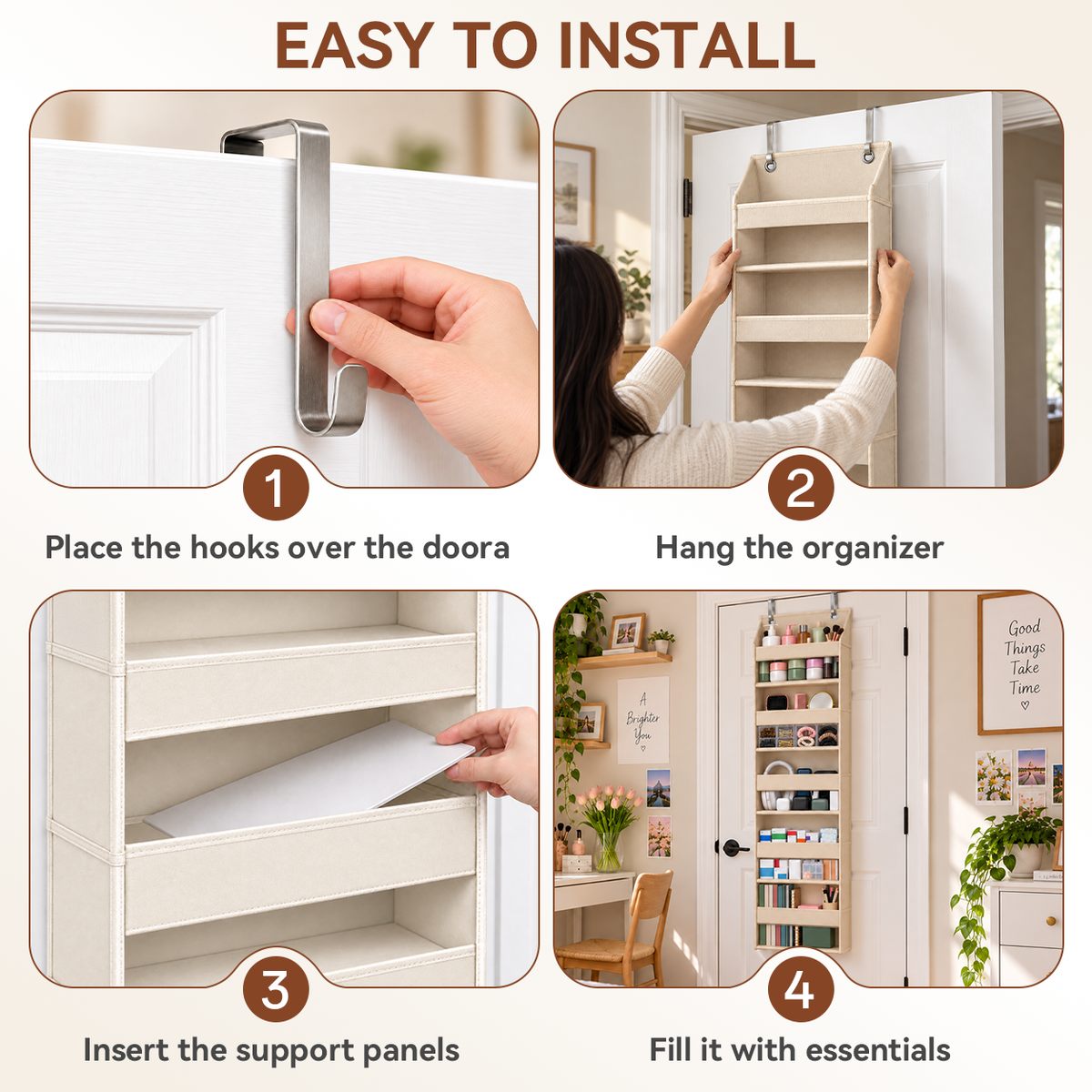 TODAY'S SPECIAL OFFER | Over the Door Organizer with Pockets for Bedroom, Bathroom, Pantry & Closet Storage，6-Tier
