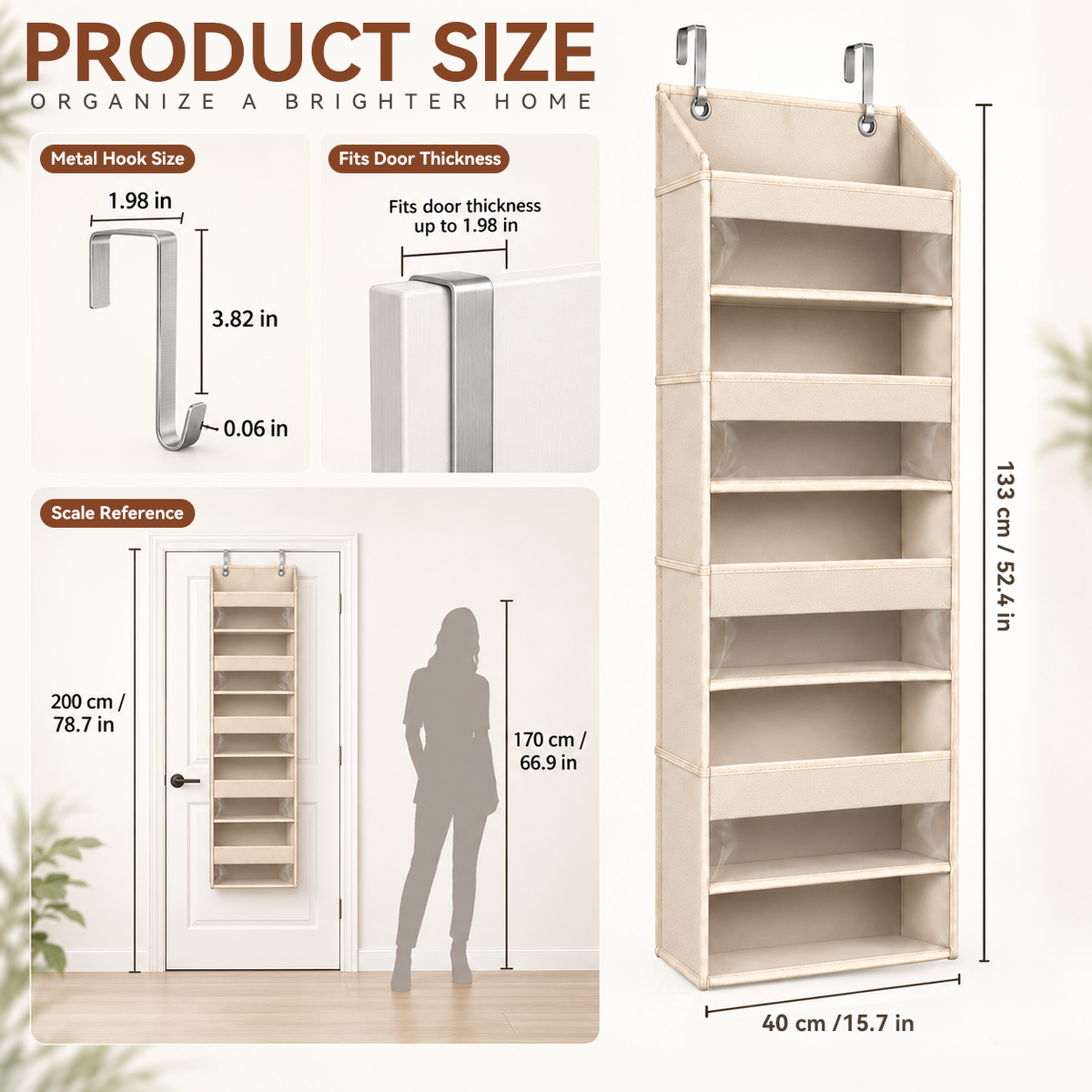 TODAY'S SPECIAL OFFER | Over the Door Organizer with Pockets for Bedroom, Bathroom, Pantry & Closet Storage，6-Tier