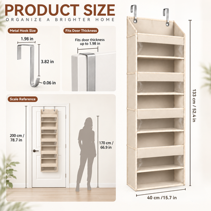 TODAY'S SPECIAL OFFER | Over the Door Organizer with Pockets for Bedroom, Bathroom, Pantry & Closet Storage，6-Tier
