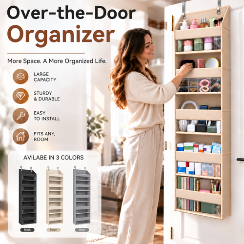 TODAY'S SPECIAL OFFER | Over the Door Organizer with Pockets for Bedroom, Bathroom, Pantry & Closet Storage，6-Tier