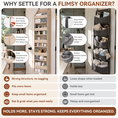 TODAY'S SPECIAL OFFER | Over the Door Organizer with Pockets for Bedroom, Bathroom, Pantry & Closet Storage，6-Tier