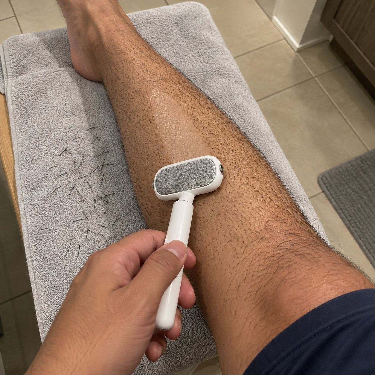 Celyvon tool used for leg hair removal