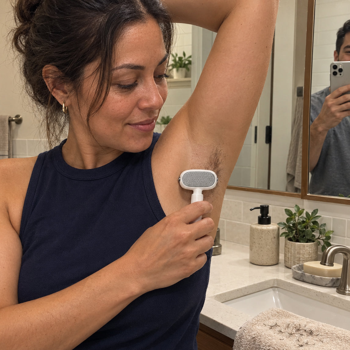Celyvon tool used for underarm hair removal